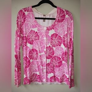 White Stag Floral Cardigan Sweater